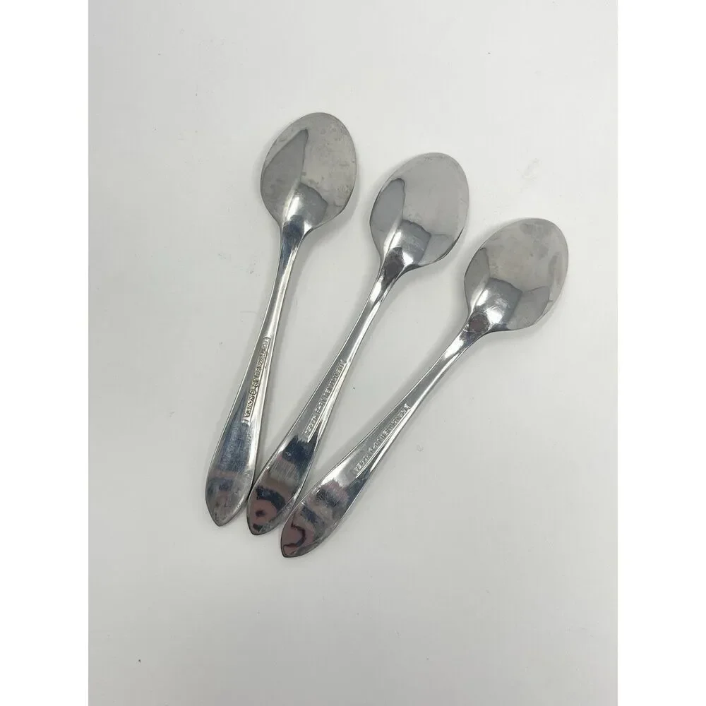 RETRONEU 18/8 Stainless Flatware ROSEANNE Set of 3 Demitasse Spoons 4 3/8”